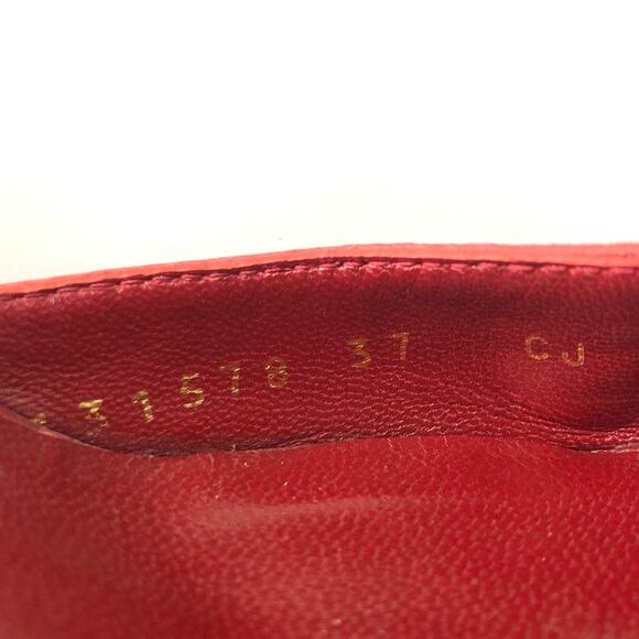 Vintage Gucci D Ring Monogrammed Red Pointed Toe Mules Pumps 37 - Picture 11 of 11